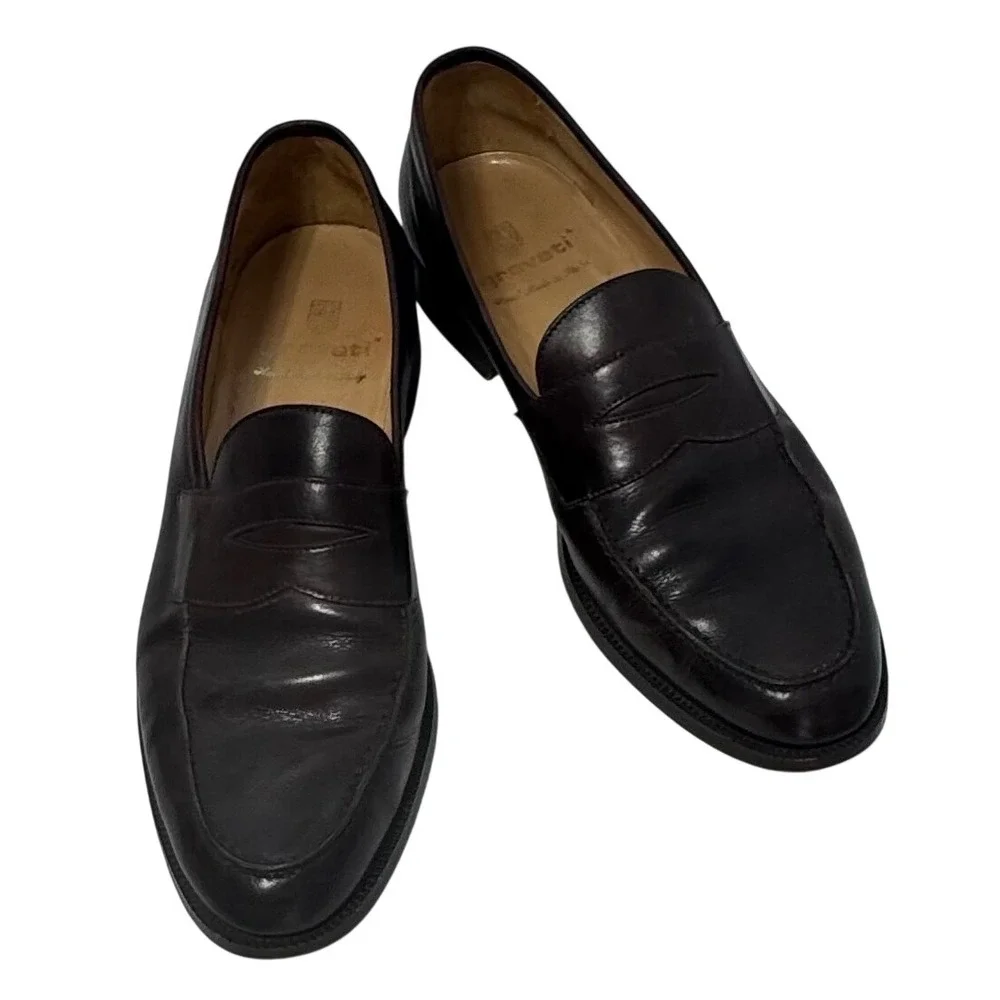 Gravati Loafers Mens 11 N Brown Penny Loafer Leather Hand Made Italy 16474 Dress